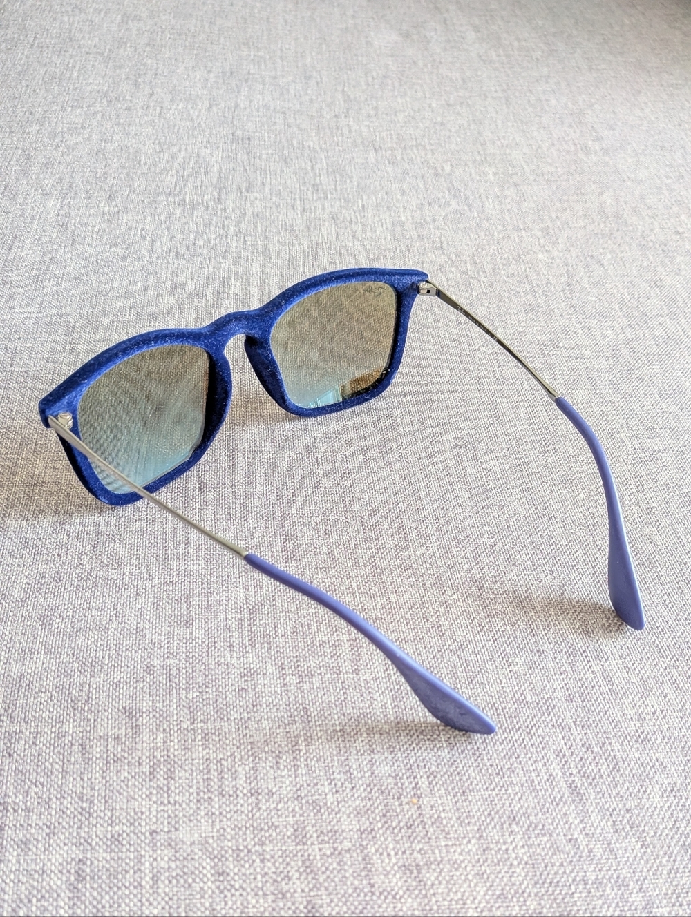 NWB Ray Ban Chris Blue Velvet Frame Blue Mirror Wayfarer Sunglasses RB4187 - Picture 5 of 10
